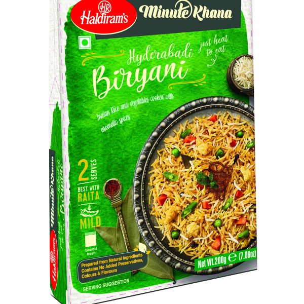 Haldiram's Hyderabadi Biryani now brings to you the convenience of Ready to eat. Our perfectly crafted Biryani RTE Pack is packed with rich flavours and come with easy step instructions. .