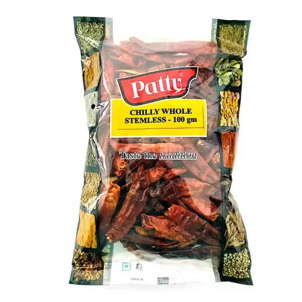 Chilli Whole Stemless 100g /Pattu
