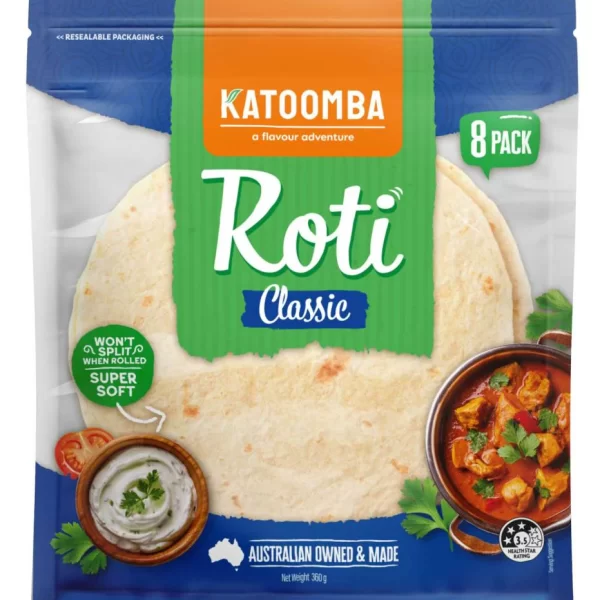 KT ROTI BREAD PLAIN 360G