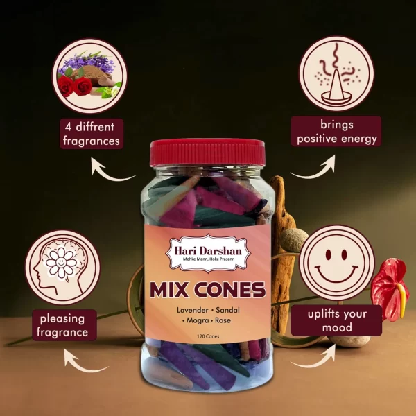 Hari Darshan Natural Dhoop Cones Mix