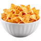 Golden Crunch Chips in White Bowl